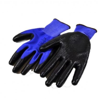 Γάντια Latex και Nylon Εμβαπτισμένα με Νιτρίλιο (Μπλέ)
